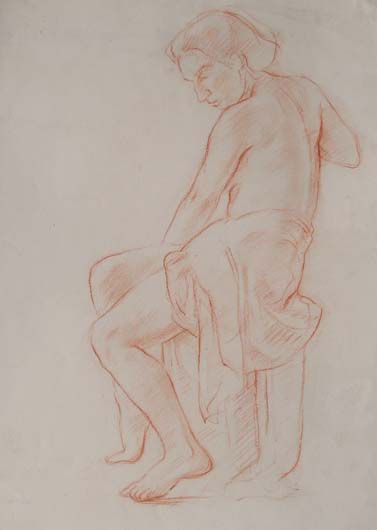 Seated Woman with Drape by Elspeth Buchanan